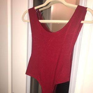 New Low-Back Fashion Nova Red Bodysuit